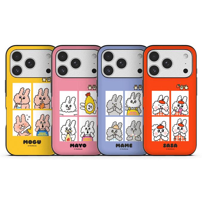 バニーコンビニ iPhone Galaxy フォトカット マグネット カード ドア バンパー ケース カバー スマホケース Bunni_Konbiny PHOTO CUT MAGNET CARD DOOR BUMPER カード2枚が収納できる実用性 ミラーが入っております。TR