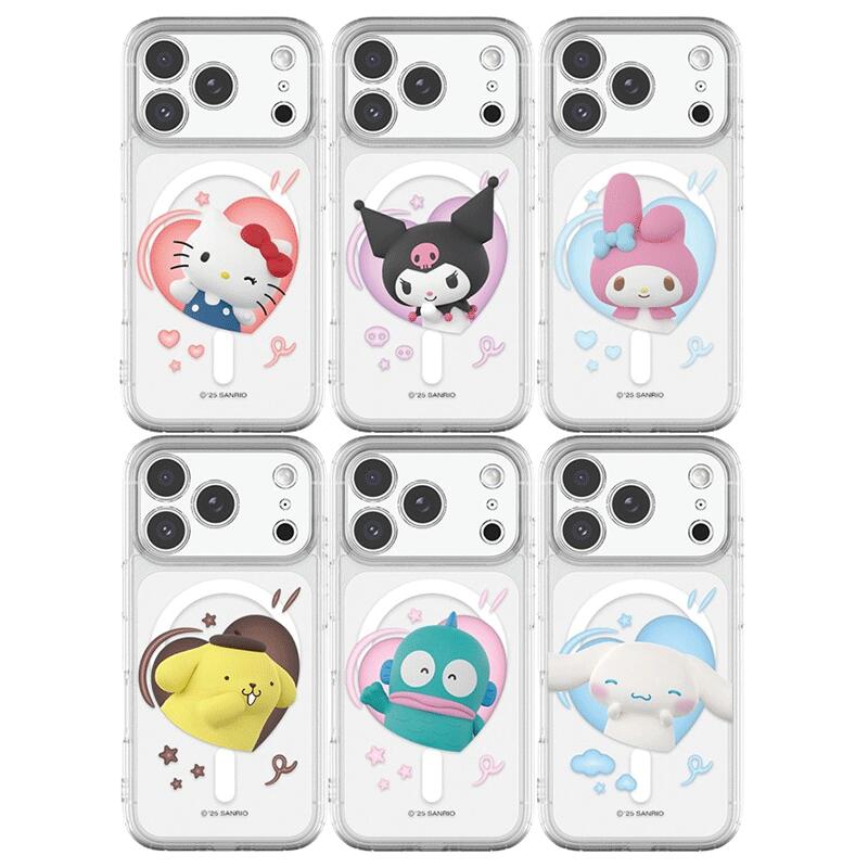 サンリオ ハートポップ iPhone Galaxy MagSafe 対応 防弾 レンズガード ケース カバー スマホケース SANRIO HEART POP LENS GUARD MagSafe Gell Hard Case Cover TR