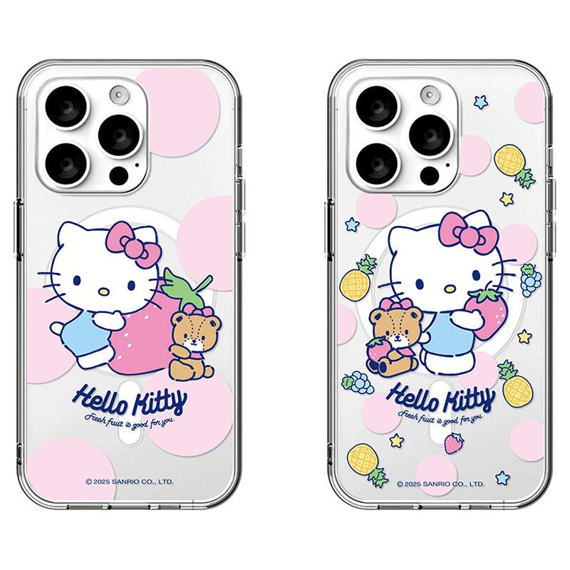 サンリオ ハローキティ フルーツ MagSafe対応 iPhone Galaxy 防弾 ケース カバー スマホケース フェース SANRIO HELLO KITTY FRUIT MagSafe GELL HARD CASE COVER MP