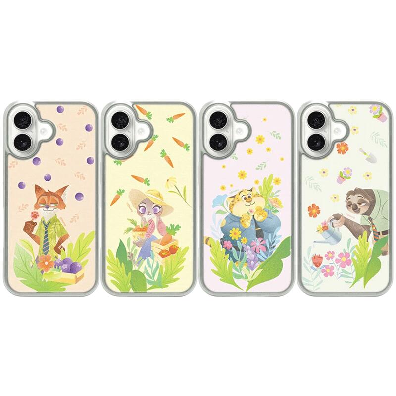ディズニー ズートピア iPhone Galaxy インザガーデン シルバーフレームエポキシ ケース カバー スマホケース フェース DISNEY ZOOTOPIA SILVER FRAME EPOXY CASE COVER SI