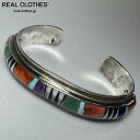 【中古】Navajo/ナバホ族 作者不明 インディアンジュエリー マルチカラーストーン バングル