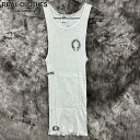 【中古】【JPタグ】CHROME HEARTS/クロムハーツ スター ロゴ プリント タンクトップ/ホワイト/M