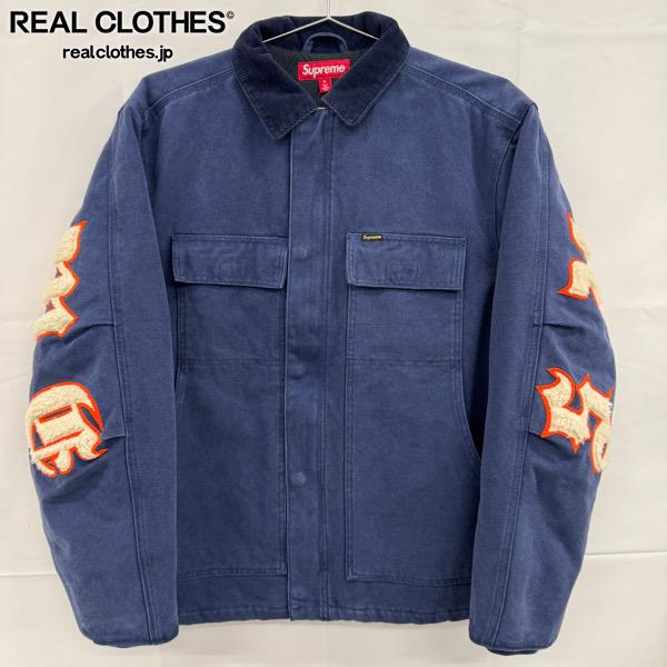 ����šۡ�̤���ѡ�Supreme/����ץ꡼���25SS��Old English Canvas Work Jacket/ ��� ���㥱�å�/�ͥ��ӡ�/M