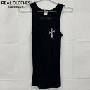 【中古】CHROME HEARTS/クロムハーツ クロスプリント ホースシュー タンクトップ/ブラック/S