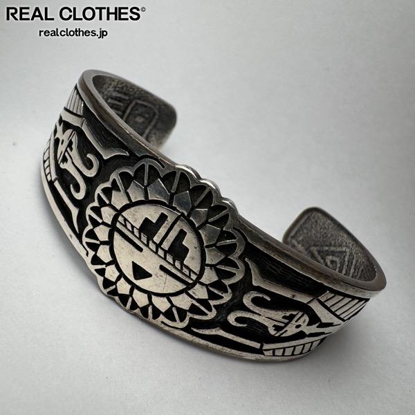【中古】Hopi/ホピ族 GERALD LOMAVENTEMA/ジェラルド ロマベンテマ 作 サンフェイス バングル