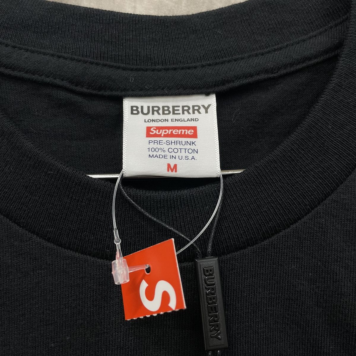 【中古】supreme × Burberry/シュプリーム×バーバリー box logo Tee 半袖Tシャツ/M