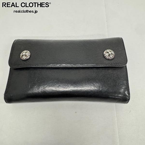 Rakuten - 【中古】CHROME HEARTS/クロムハーツ WAVE/ウェーブウォレット クロスボタン/長財布