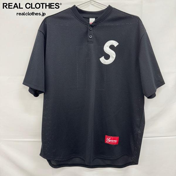 Supreme S Logo Baseball Henley Tシャツ ブラック L