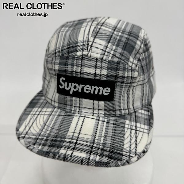 Supreme/シュプリーム Big PlaidCamp Cap/ビッグ プレイド キャンプ キャップ/帽子/ホワイト