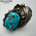 【中古】NAVAJO/ナバホ族 インディアンジュエリー Fred Thompson フレッド トンプソン作 ターコイズ リング 7.5号