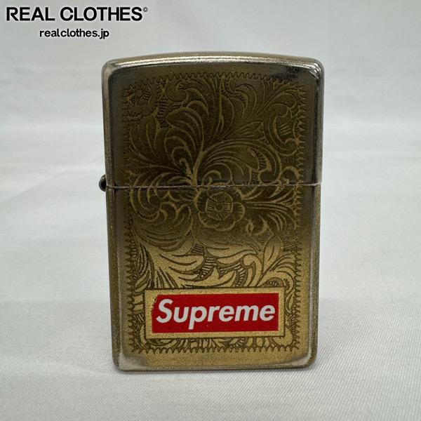 【中古】Supreme×ZIPPO/シュプリーム×ジッポー【14AW】Engraved Box Logo/エングレイブド ボックスロゴ/ゴールド/2014年製