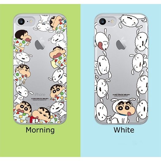 [CQ}CrayonShinchanわいわいClearJellyCase/クレヨンしんちゃん/iPhone/Galaxyカバー/スマホケース