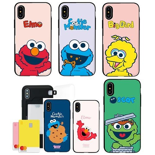 MW SESAME STREET Close Up Card Mirror Bumper IC Suica カード収納可能 iPhone Galaxy ケース カバー スマホケース