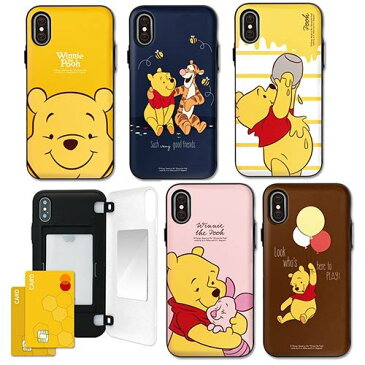 [AS] Disney Winnie The Pooh Card Door/ディズニー/くまのプーさん/IC/Suica/カード収納可能/iPhone/Galaxy ケース/カバー/スマホケース