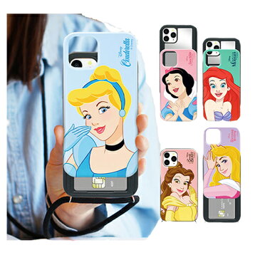 [SI] Disney Princesses Basic Mirror Card Starp Up and Down Slide/IC/Suica/カード収納可能/iPhone/Galaxy ケース/カバー/スマホケース