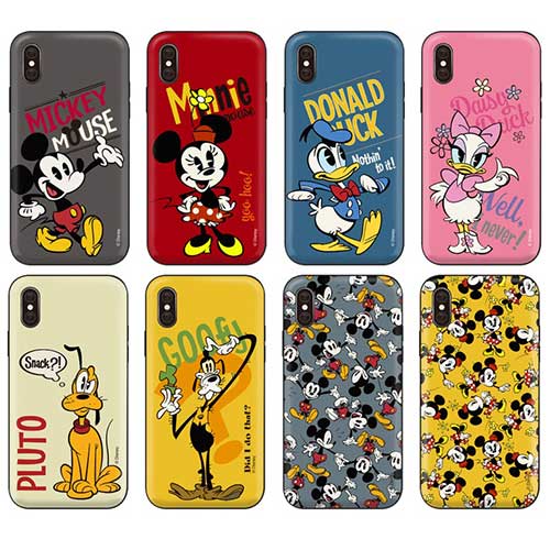 TR ディズニー クラシック iPhone Galaxy マグネット カード ドア バンパー ケース カバー スマホケース Disney Classic Card Mirror Bumper IC Suica カード収納可能