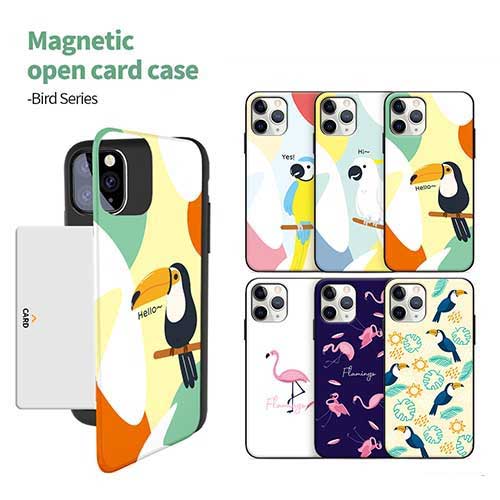 [DC] Bird Magnetic Card Door Bumper/マグネット吸着/ICカード/Suica/カード収納可能/iPhone/Galaxy/カバー/スマホケース