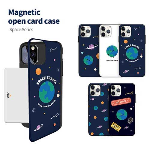 [DC] Space Magnetic Card Door Bumper/マグネット吸着/ICカード/Suica/カード収納可能/iPhone/Galaxy/カバー/スマホケース