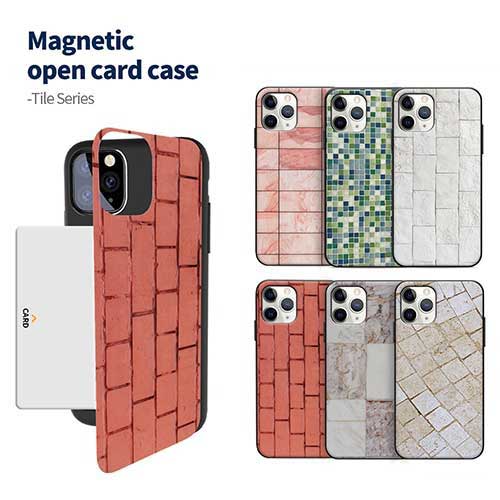 [DC] Tile Magnetic Card Door Bumper/マグネット吸着/ICカード/Suica/カード収納可能/iPhone/Galaxy/カバー/スマホケース