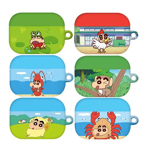 GE Apple Crayon Shinchan Animal Airpods Pro Hard クレヨンしんちゃん エアーポッズ 第1世代 第2世代 プロ ハード ケース カバー