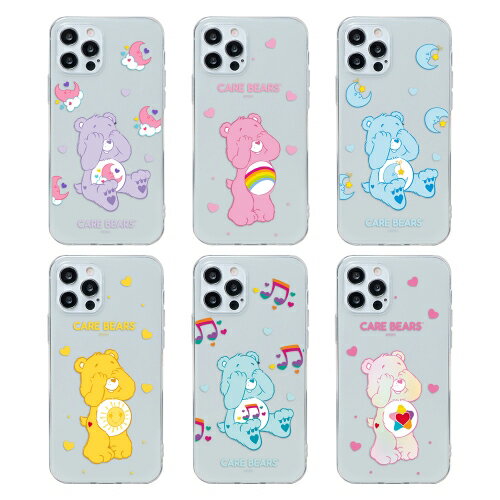 CQ ケアベア かくれんぼ iPhone Galaxy クリア ゼリー ケース カバー スマホケース CARE BEARS HIDE ANS SEEK Clear Jelly