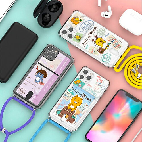 S2 Kakao Friends Travel Clear Air Cushion Card Stamp Necklace カカオフレンズ ...