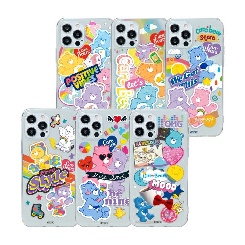 CQ ケアベア ステッカー スタイル iPhone Galaxy クリア ゼリー ケース カバー スマホケース CARE BEARS Sticker Style Clear Jellyのサムネイル