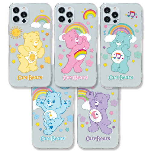 CQ ケアベア iPhone Galaxy 透明ゼリー ケース カバー スマホケース Care Bears Happy Rainbow Clear Jelly