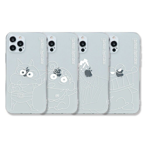 CQ クレヨンしんちゃん ライン iPhone Galaxy 透明ゼリー ケース カバー スマホケース Crayon Shinchan LINE Clear Jelly