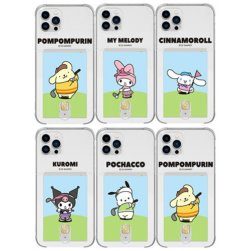 79 サンリオ ゴルフ カード iPhone Galaxy 透明 ケース カバー スマホケース GOLF Card CLEAR IC Suica カード収納可能