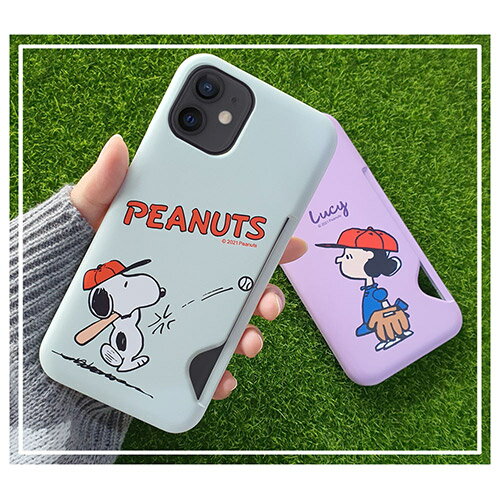 MW Peanuts Snoopy スヌーピー BASEBALL Snoopy Card Hard IC Suica カード収納可能 iPhone Galaxy ケース カバー スマホケース