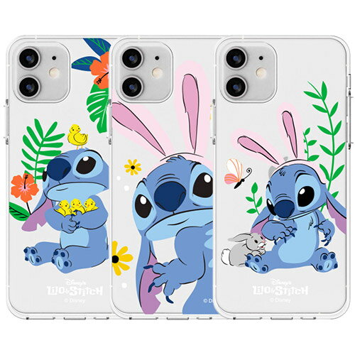 TR ディズニー スティッチ フラワー iPhone Galaxy 透明ゼリー ケース カバー スマホケース Disney STITCH FLOWER クリア ゼリー