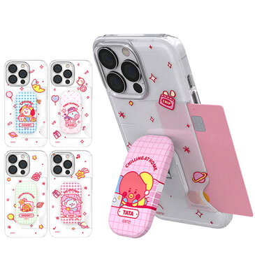 BT21 iPhone Galaxy ケース カバー スマホケース BT21 Party Time Click Stand Tok Half Clear Slim Card Case