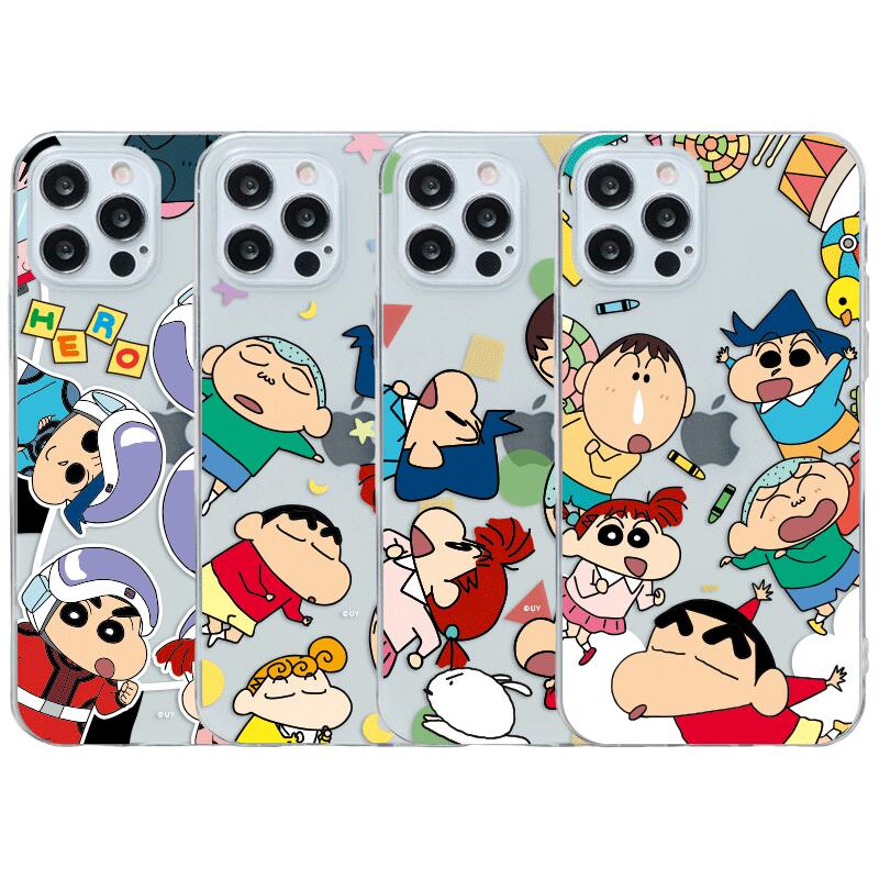 CQ クレヨンしんちゃん iPhone Galaxy ケース カバー スマホケース CRAYON SHINCHAN ベストフレンズ 透明ゼリー