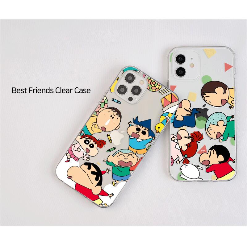 CQ クレヨンしんちゃん iPhone Galaxy ケース カバー スマホケース CRAYON SHINCHAN ベストフレンズ 透明ゼリー