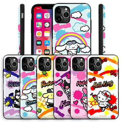 79 ハローキティ マイメロディ クロミ ポムポムプリン シナモロール バッドばつ丸 iPhone Galaxy カバー スマホケース SANRIO Character Streetart Magnetic Card Door Bumper マグネット吸着 IC カード Suica カード収納可能