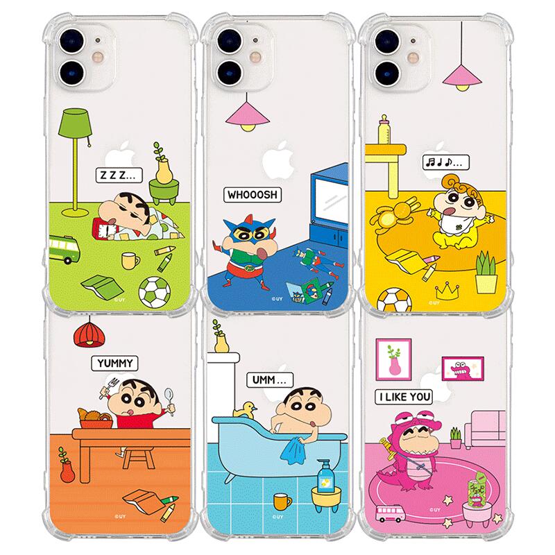 OC クレヨンしんちゃん しんのすけ キューティ カラー カメラ防弾 透明 iPhone Galaxy ハード ケース カバー スマホケース