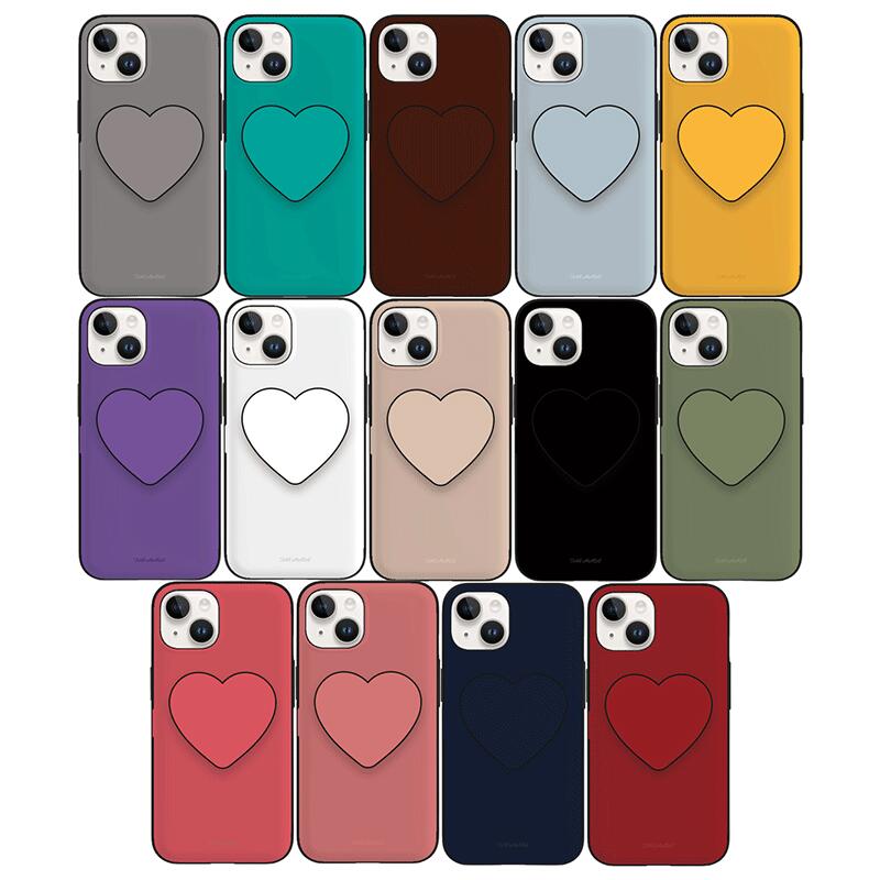 TM ウインター カラー ハート スマホグリップ iPhone Galaxy マグネット カード ドア バンパー ケース カバー スマホケース スマホスタンド かわいい グリップホルダー スマホリング シンプル スタンド ホルダー 落下防止 携帯スタンド スマホ グリップスタンド