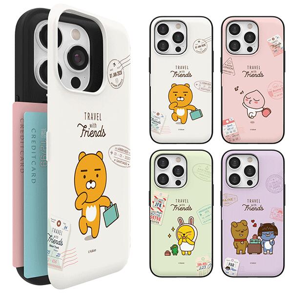 S2 カカオフレンズ トリップ iPhone Galaxy マグネット カード ケース カバー スマホケース カード2枚が収納できる実用性 ミラーが入っております。 KAKAO FRIENDS TRIP