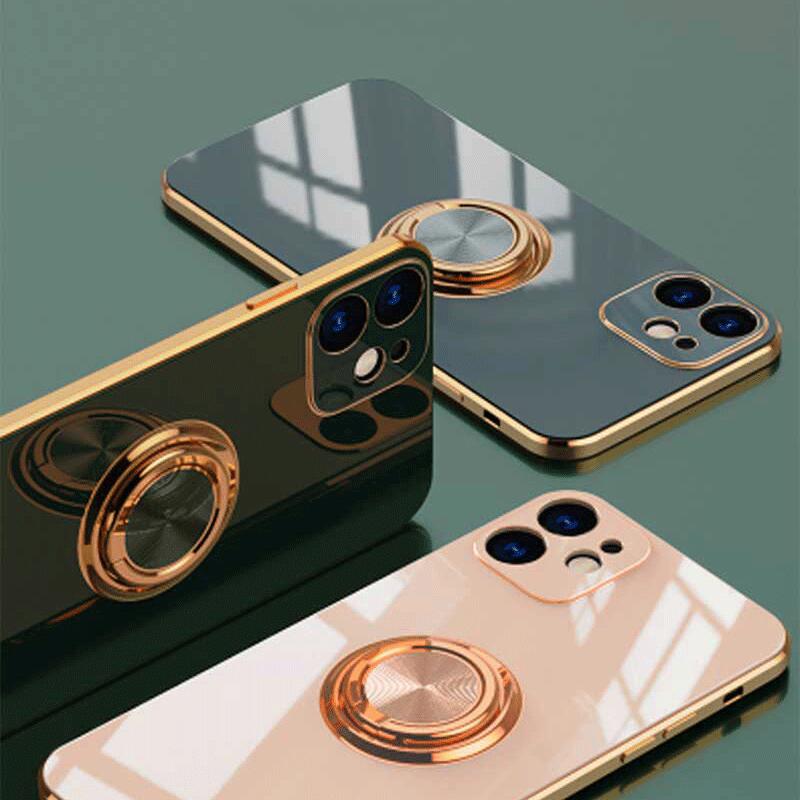 SI DC フィンガーリング ゴールド メタル iPhone Galaxy ケース カバー スマホケース 落下防止 アイテム Finger Ring Gold Metal Case Cover