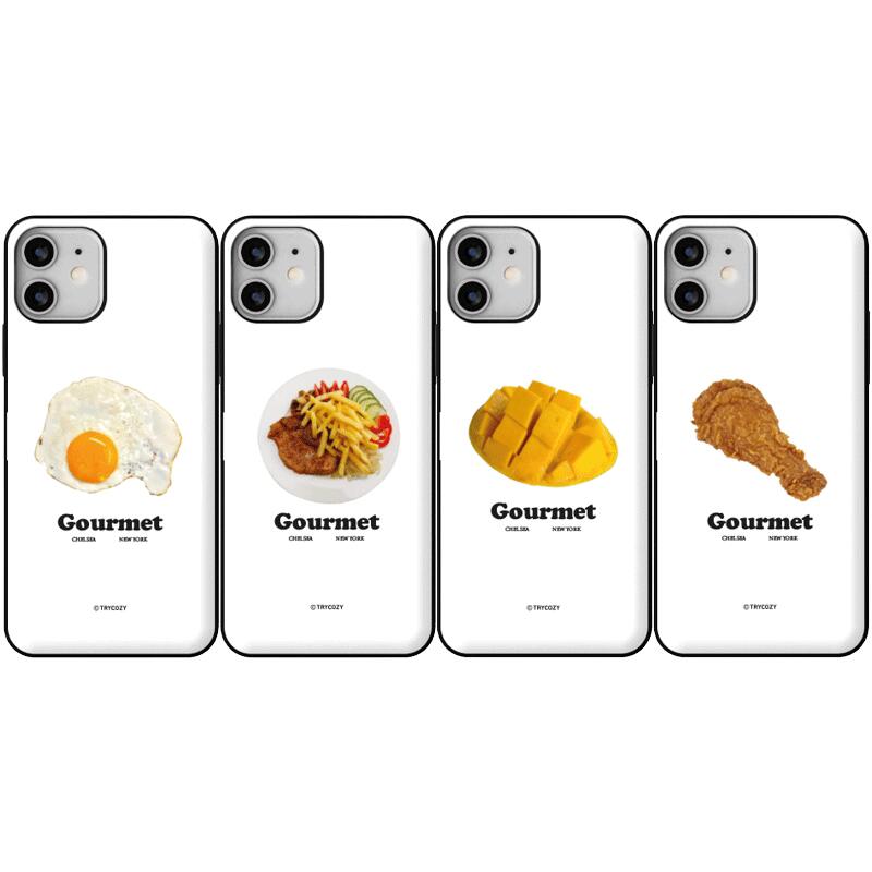 TR グールメフード iPhone Galaxy マグネット カード ドア バンパー ケース カバー スマホケース GOURMET FOOD MAGNET CARD DOOR BUMPER カード2枚が収納できる実用性 ミラーが入っております。