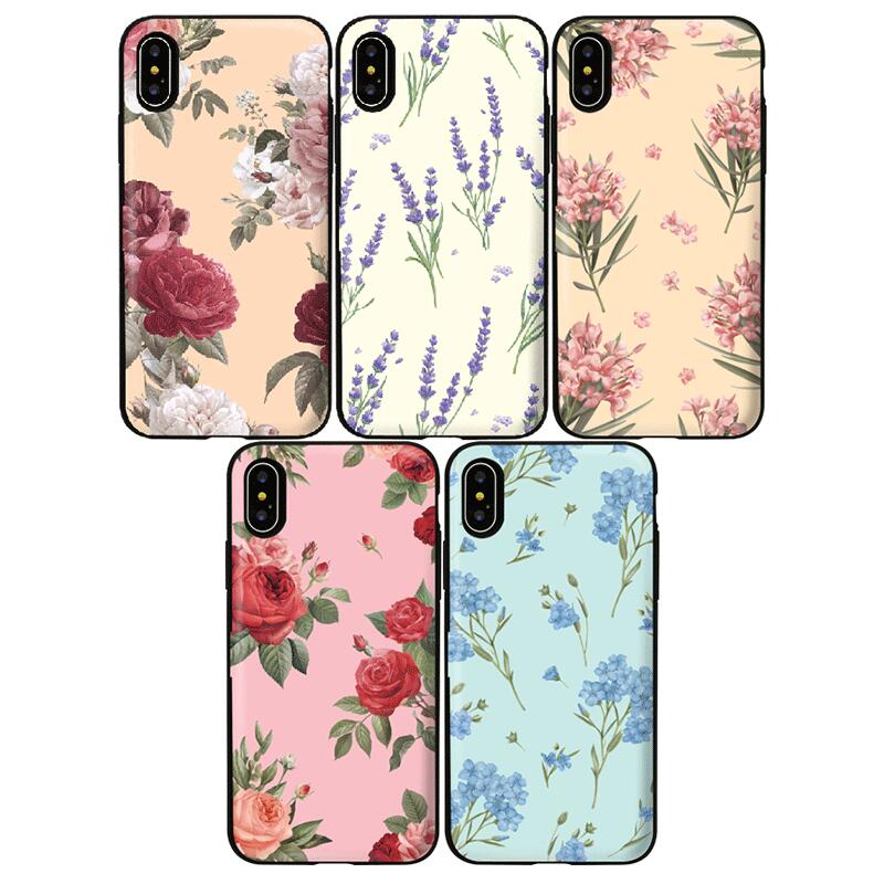 TR 水彩畵フラワー iPhone Galaxy マグネット カード ドア バンパー ケース カバー スマホケース WATERCOLOR FLOWER MAGNET CARD DOOR BUMPER カード2枚が収納できる実用性 ミラーが入っております。