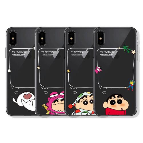 CQ クレヨンしんちゃん フェバリット iPhone Galaxy 透明ゼリー ケース カバー スマホケース CRAYON SHINCHAN FAVORITE CLEAR JELLY CASE COVER