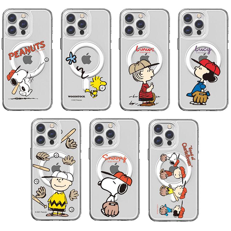 TZ ピーナッツ スヌーピー S2 ベースボール MagSafe対応 iPhone Galaxy 防弾 ケース カバー スマホケース PEANUTS SNOOPY S2 BASEBALL MagSafe Gell Hard CASE COVER