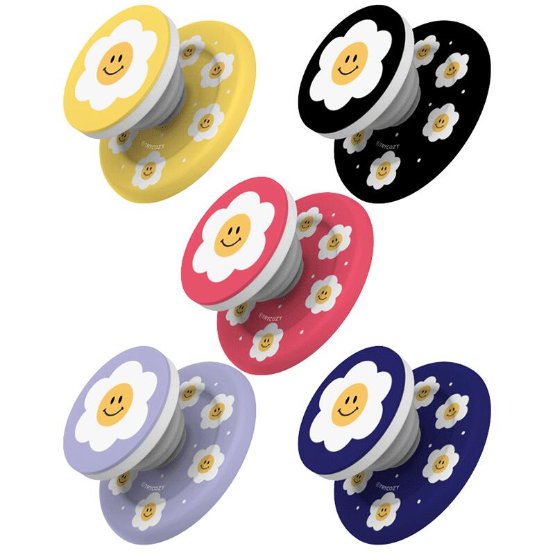 TR スマイル フラワー Magsafe 対応 スマホスタンド 強力磁石仕様 かわいい スマホグリップ グリップホルダー スマホリング シンプル スタンド ホルダー 落下防止 携帯スタンド スマホ グリップスタンド マグセーフ対応 SMILE FLOWER MagSafe Grip