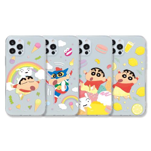 CQ クレヨンしんちゃん しんちゃん クレヨン iPhone Galaxy 透明ゼリー ケース カバー スマホケース Crayon Shinchan Crayon Clear Jelly