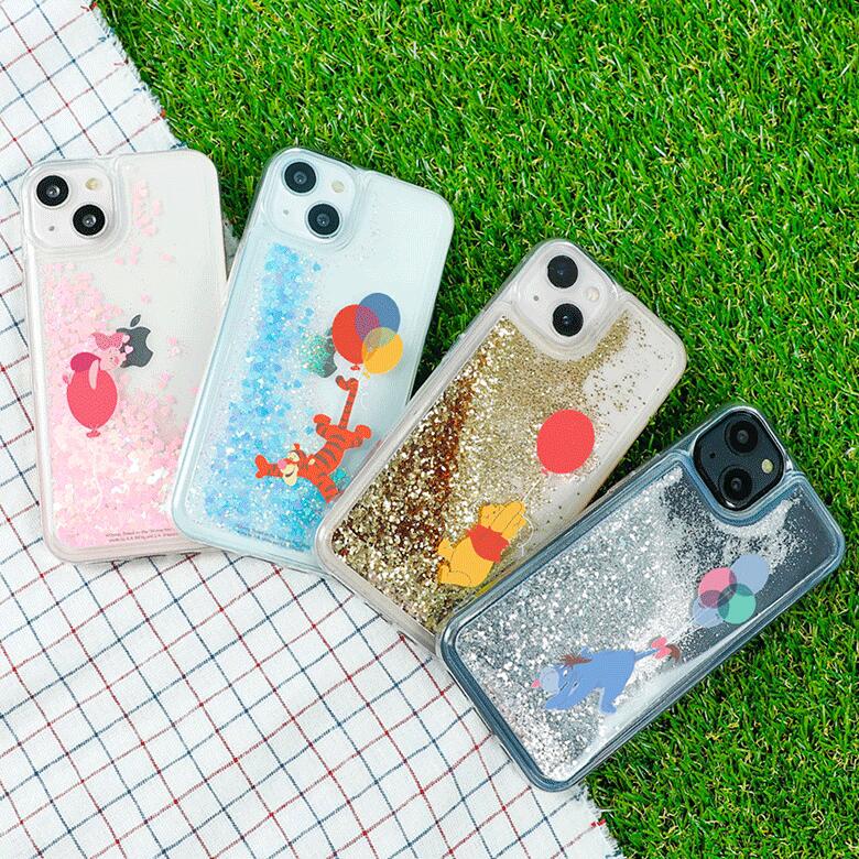 ディズニー くまのプーさん iPhone Galaxy グリッター ゼリー ケース カバー スマホケース ふわふわ DISNEY WINNIE THE POOH DOONGSIL DOONGSIL GLITTER JELLY CASE COVER HH