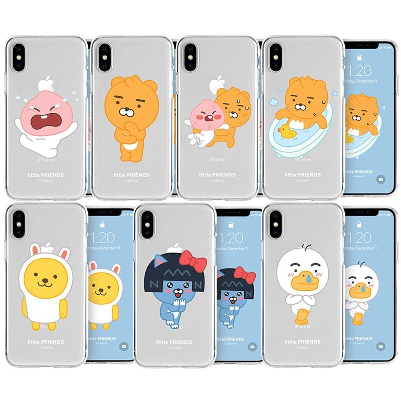 카카오후렌즈 iPhone Galaxy 리틀 스위트 리틀 하트 투명 젤리 케이스 커버 스마트 폰 케이스 KAKAO FRIENDS LITTLE CLEAR JELLY CASE COVER KK