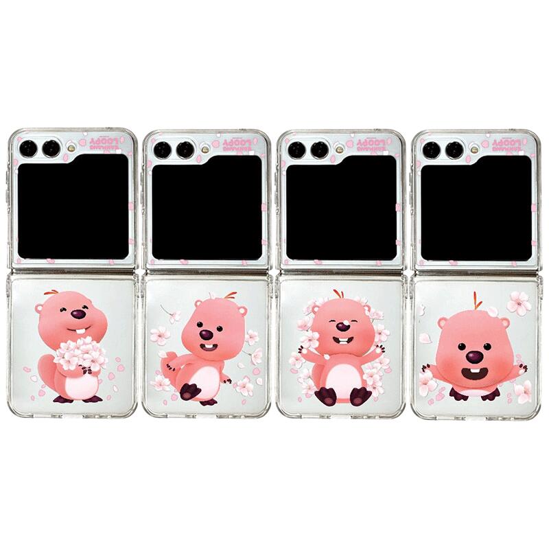 ルーピー ギャラクシー Z フリップ 3 4 5 さくら エディション 透明ゼリー ケース カバー スマホケース ZANMANG LOOPY SAKURA EDITION Galaxy Z Flip 3 4 5 JELLY CASE COVER TK
