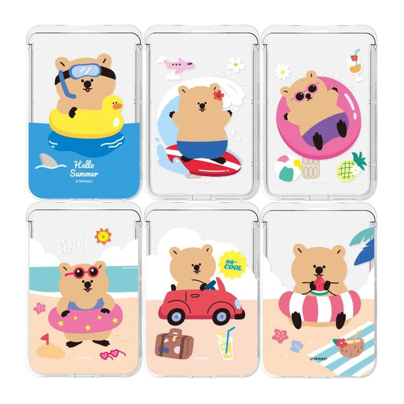 クアッカワラビー 夏休み Magsafe 対応 透明 スライド カード ウォレット QUOKKA SUMMER VACATION MagSafe CLEAR Slide Card Wallet カードは3枚まで収納可能 TR